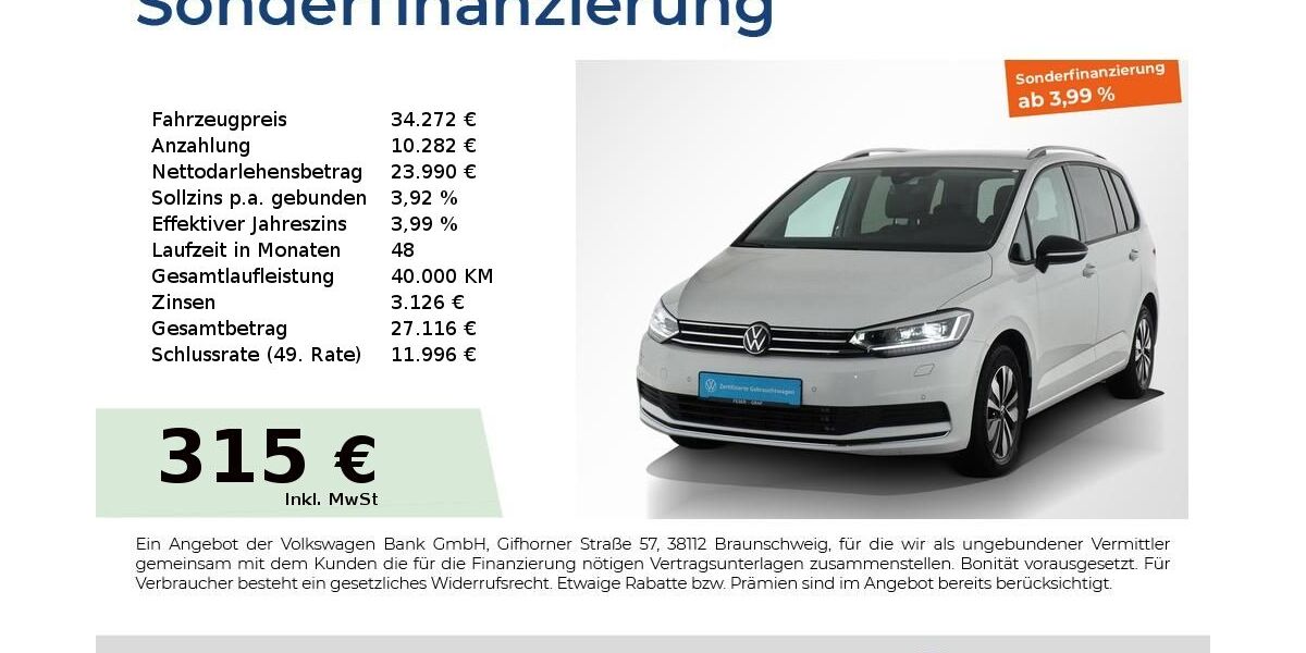 VW Touran 34.250 km 32.440 &euro; Nürnberg 90441