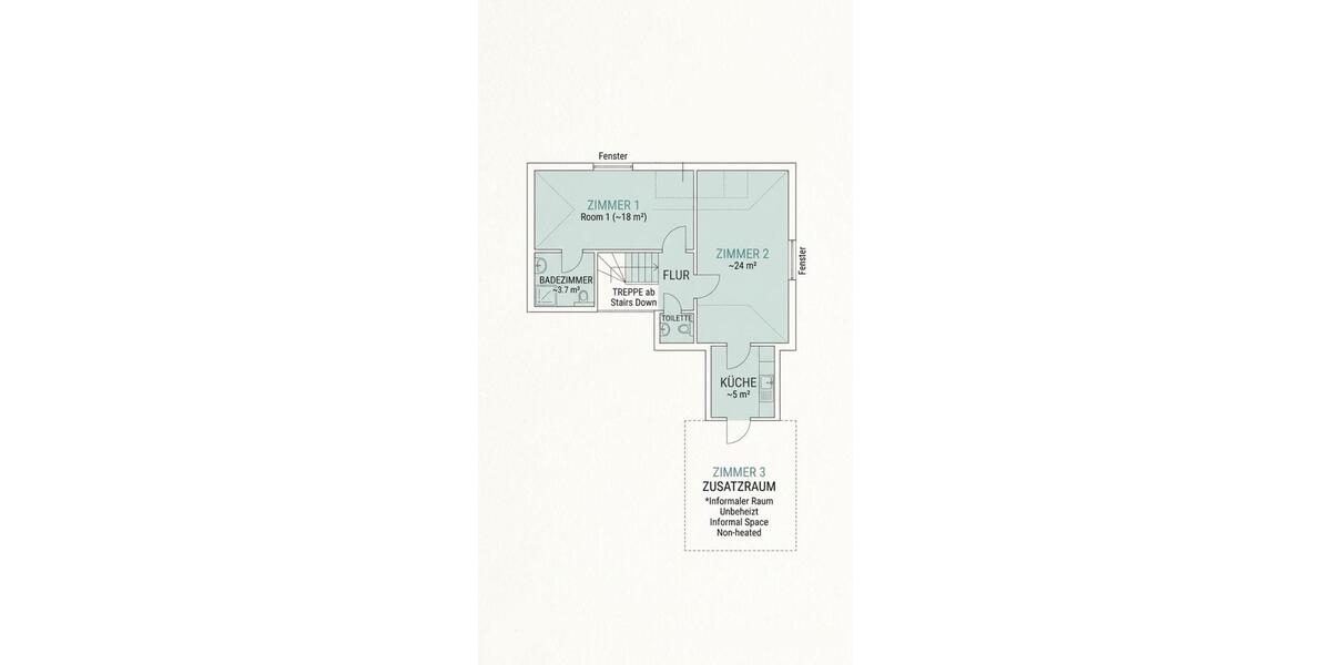 Dachgeschoßwohnung Erlangen Am Anger - 2 Zimmer, 54 m&sup2;, 660&euro; | Angebot:25875120