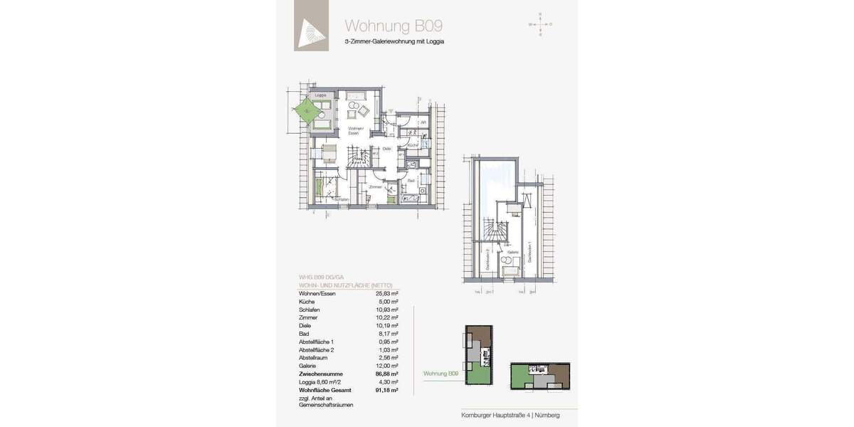Terrassenwohnung Nürnberg Kornburg - 3 Zimmer, 91 m&sup2;, 492.372&euro; | Angebot:26435727