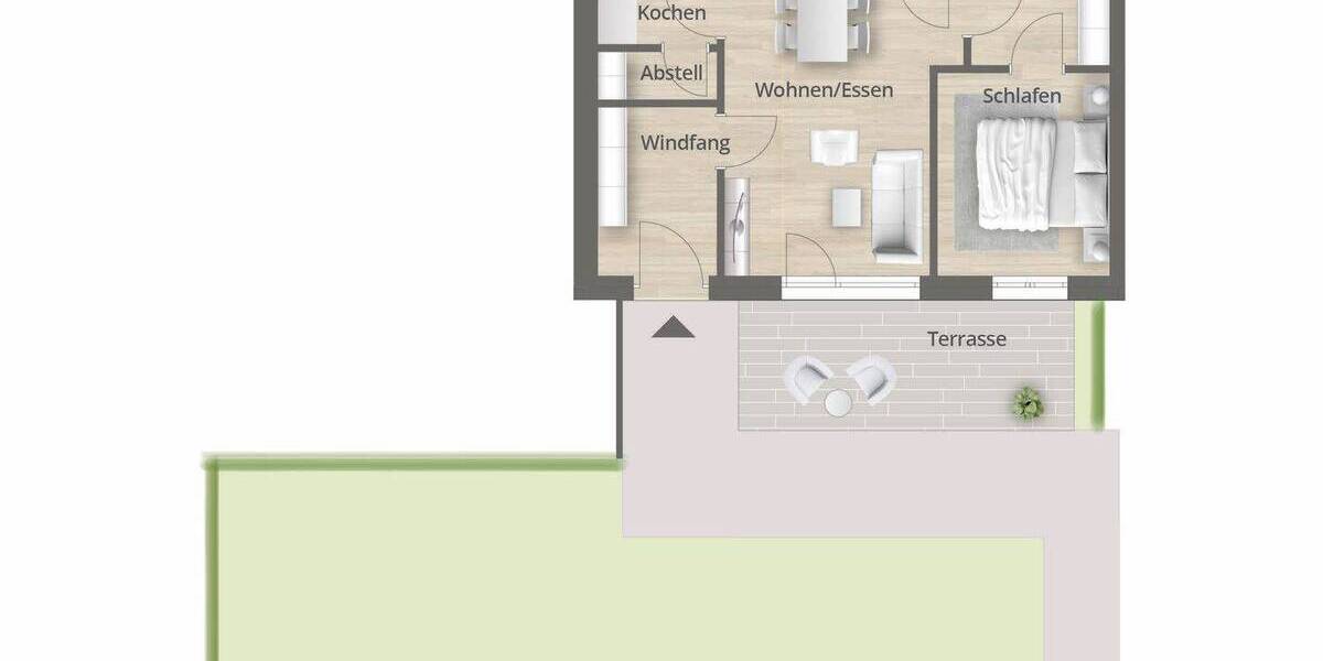 Etagenwohnung Erlangen Burgberg - 2 Zimmer, 55 m&sup2;, 375.000&euro; | Angebot:26486390