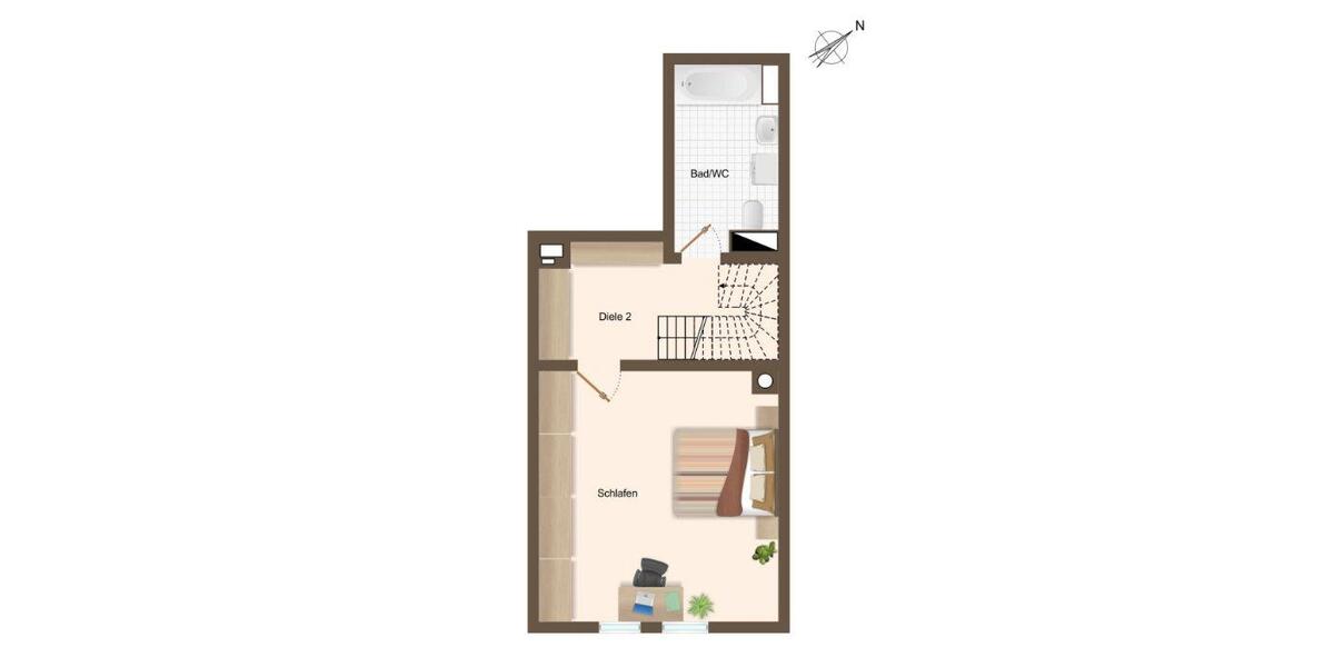 Maisonettenwohnung Fürth Südstadt - 2 Zimmer, 65 m&sup2;, 870&euro; | Angebot:27547555