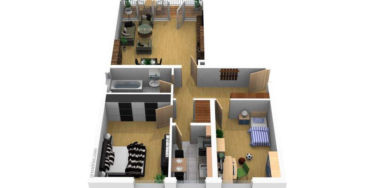 Etagenwohnung Erlangen Bruck - 3 Zimmer, 74 m&sup2;, 299.000&euro; | Angebot:25667634