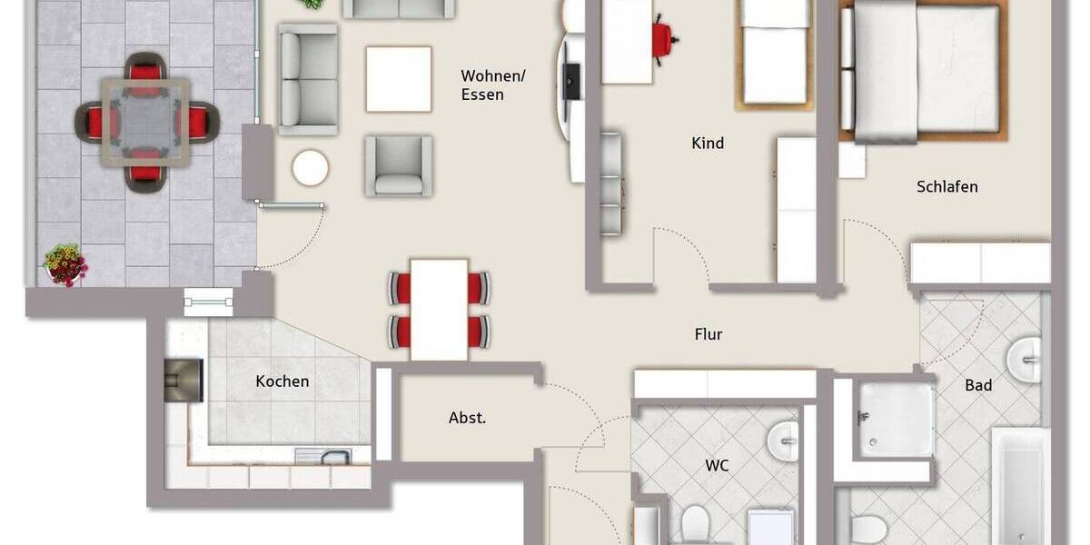 Etagenwohnung Zirndorf Weiherhof - 3 Zimmer, 89 m&sup2;, 449.000&euro; | Angebot:26787538