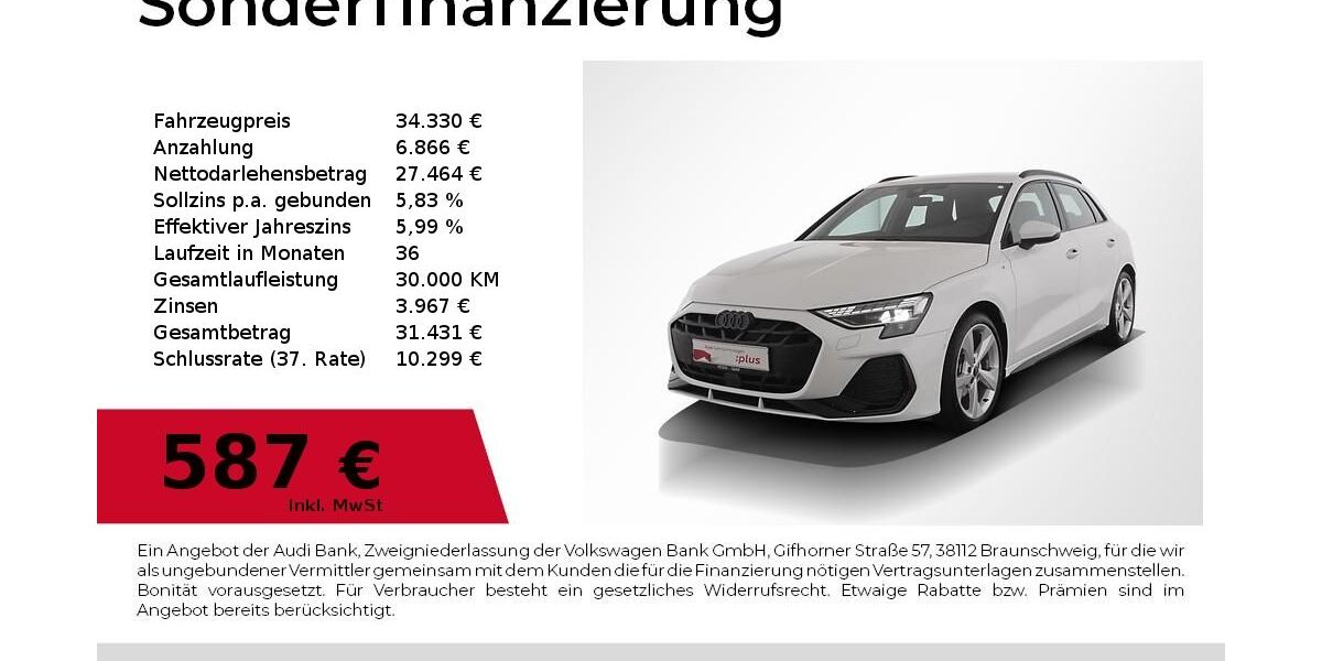 Audi A3 6.750 km 34.330 &euro; Nürnberg 90441