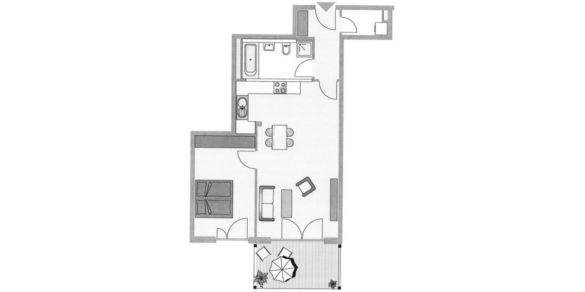 Helle 2-Zimmer-Wohnung mit TG und großem Balkon in zentraler Lage 2 zimmer