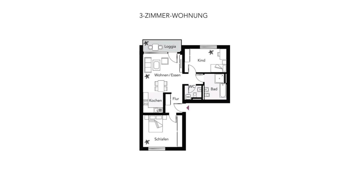 Etagenwohnung Nürnberg Almoshof - 3 Zimmer, 85 m&sup2;, 1.350&euro; | Angebot:25521051