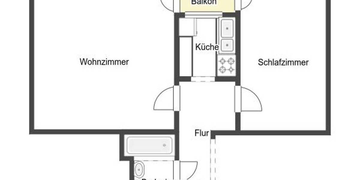 Etagenwohnung Nürnberg Marienberg - 2 Zimmer, 47 m&sup2;, 179.000&euro; | Angebot:26699079