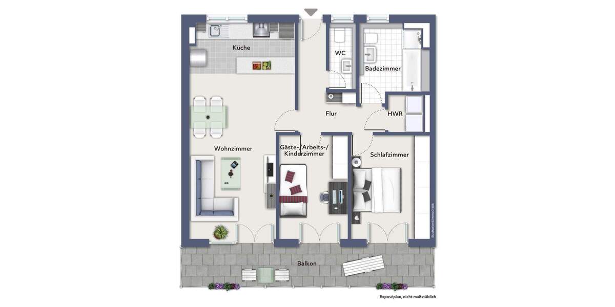 Moderne 3-Zimmer-Wohnung in präferierter Lage mit TG-Stellplatz 3 zimmer