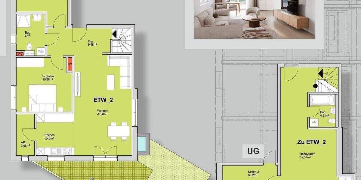 Terrassenwohnung Nürnberg Schniegling - 4 Zimmer, 128 m&sup2;, 665.000&euro; | Angebot:25768280