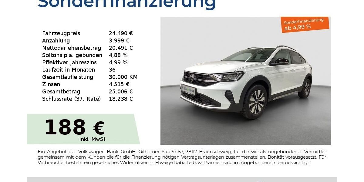 VW Taigo 1.089 km 23.710 &euro; Fürth 90763