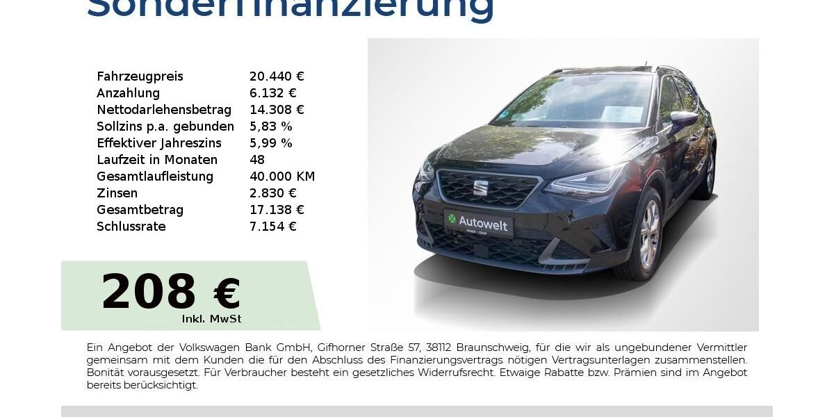 Seat Arona 51.250 km 19.940 &euro; Nürnberg 90431