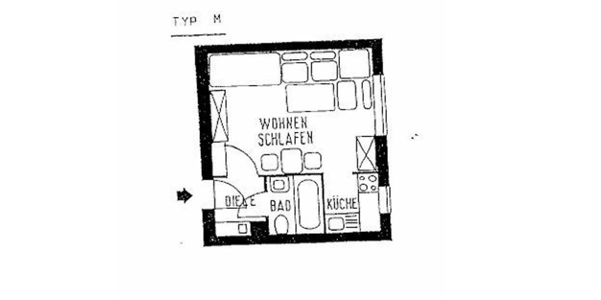 Etagenwohnung Erlangen Bruck - 1 Zimmer, 24 m&sup2;, 105.000&euro; | Angebot:27457378