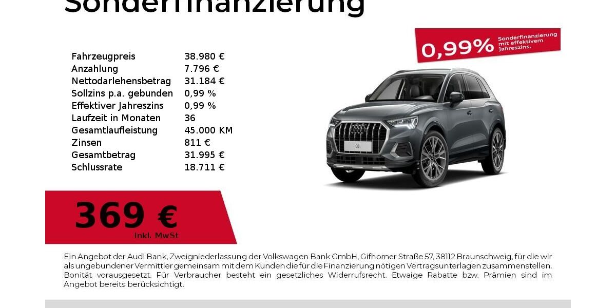 Audi Q3 6.416 km 38.980 &euro; Fürth 90763