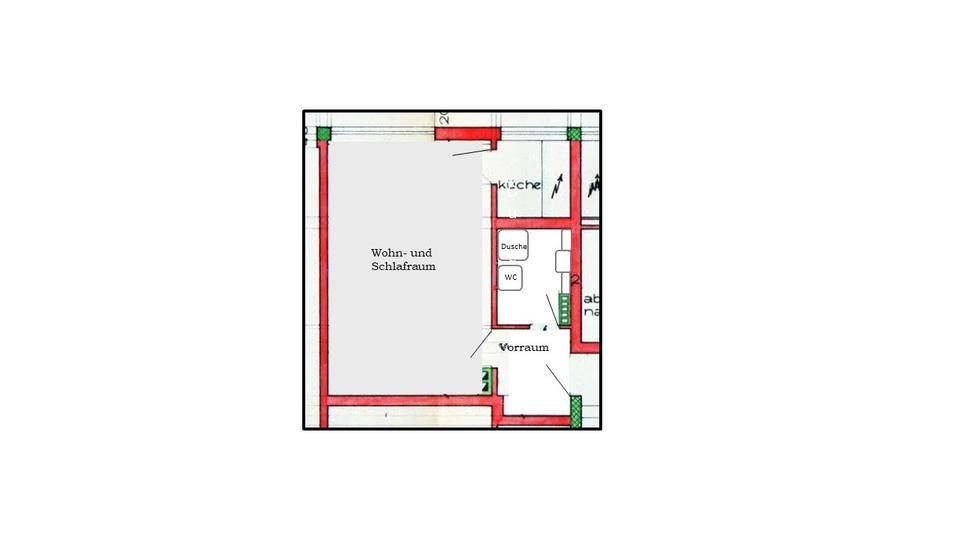 Etagenwohnung Nürnberg Hasenbuck - 1 Zimmer, 29 m&sup2;, 589&euro; | Angebot:27542771