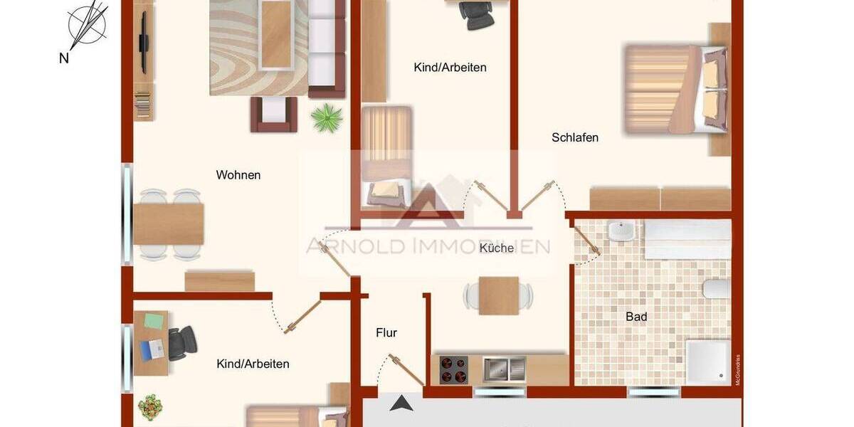 Einmalige Gelegenheit! Helle 4-Zimmer-Dachterrassen-Wohnung in Innenstadtlage mit sehr großer Dachterrasse 4 zimmer