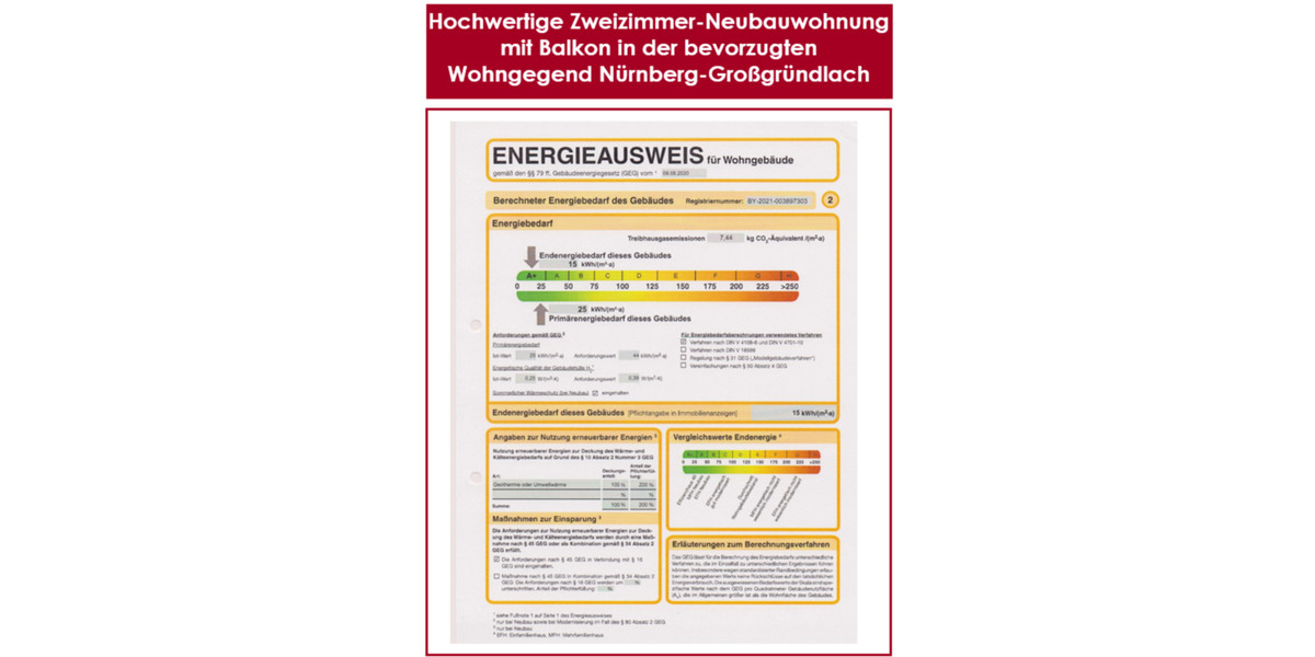 Nürnberg Großgründlach 2-Zimmer-NB-Whg mit Balkon & Stellplatz 2 zimmer