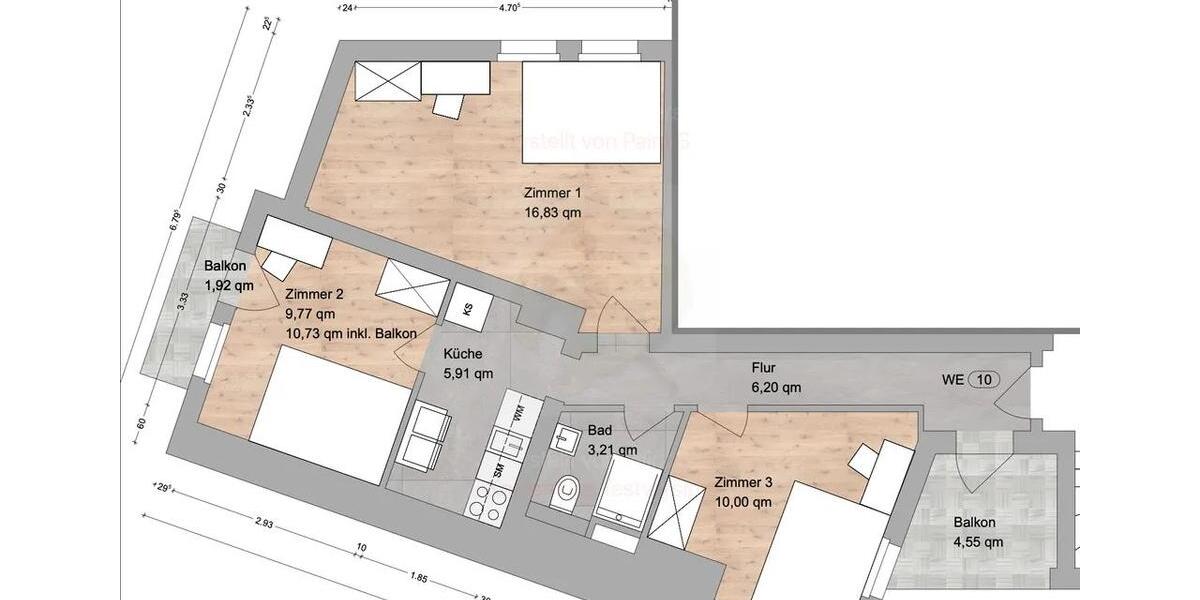 Etagenwohnung Nürnberg Rabus - 1 Zimmer, 10 m&sup2;, 400&euro; | Angebot:26630845