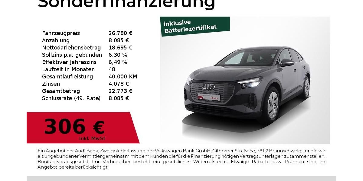 Audi Q4 e-tron 39.950 km 26.780 &euro; Nürnberg 90411