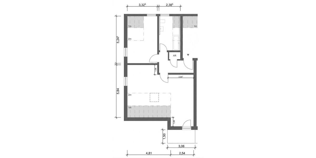 Dachgeschoßwohnung Erlangen Bruck - 2 Zimmer, 59 m&sup2;, 1.000&euro; | Angebot:26413568