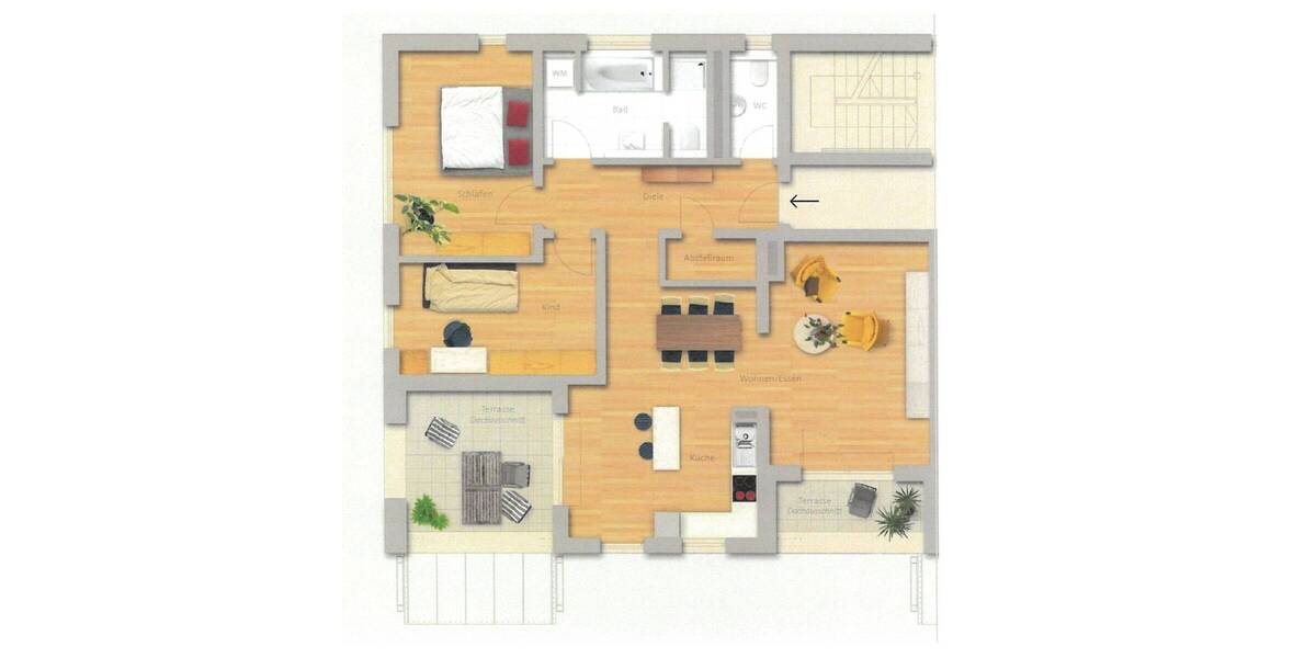 Etagenwohnung Nürnberg Großreuth b Schweinau - 3 Zimmer, 100 m&sup2;, 1.410&euro; | Angebot:26853031