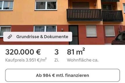 Wohnung Nürnberg Gaismannshof - 3 Zimmer, 81 m&sup2;, 320.000&euro; | Angebot:25568959