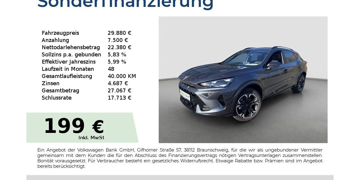 Cupra Formentor 8.290 km 29.880 &euro; Cadolzburg 90556
