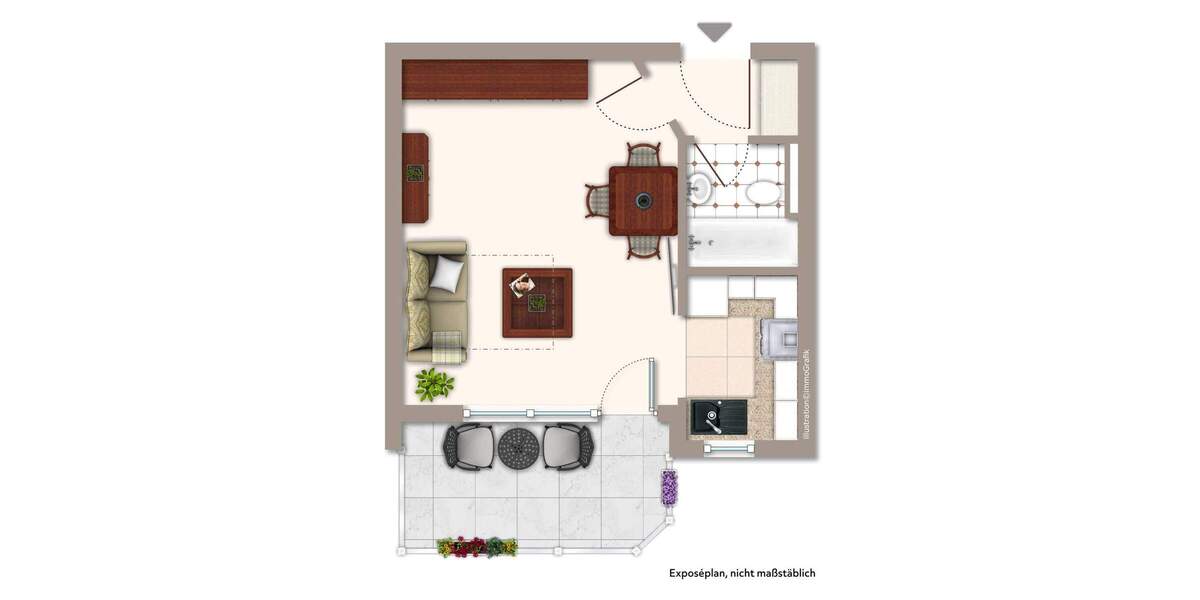 V3459 schickes 1-Zimmer-Apartment mit Duplex-Stellplatz in Burgfarrnbach 1 zimmer