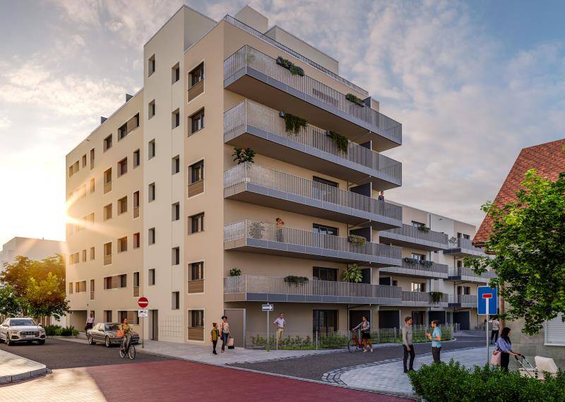 FÜ: Erstbezug! Schöne, helle 2-Zi-Whg (1.OG) mit EBK, Balkon, Aufzug + TG-Stellplatz 2 zimmer