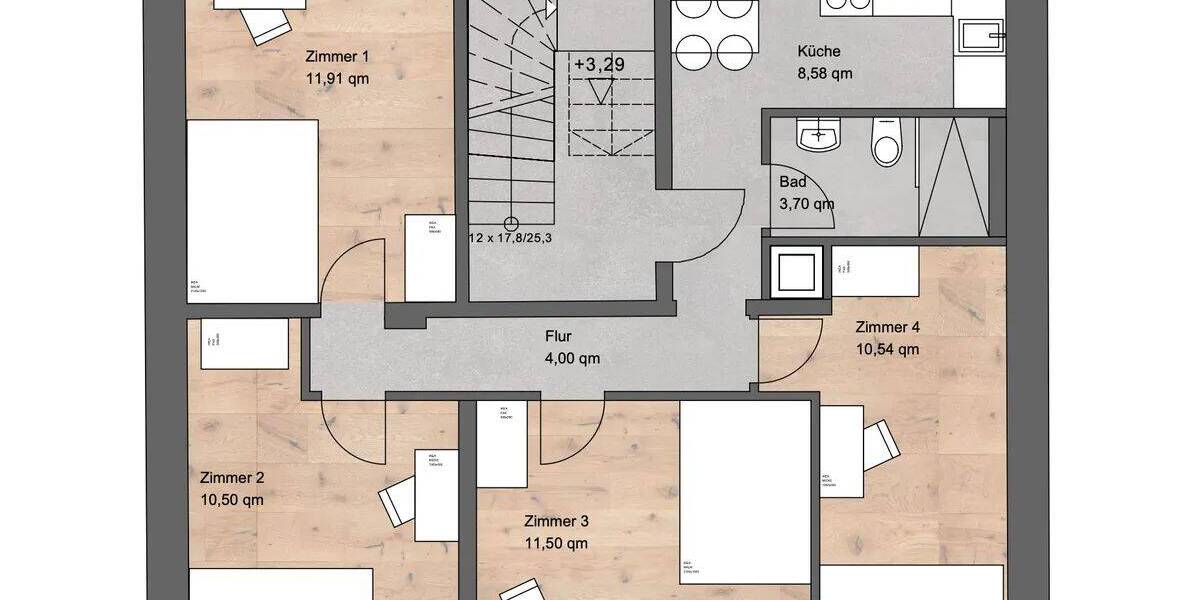Etagenwohnung Nürnberg Glockenhof - 4 Zimmer, 12 m&sup2;, 400&euro; | Angebot:26645338