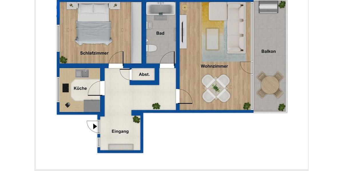 Etagenwohnung Nürnberg Langwasser - 2 Zimmer, 62 m&sup2;, 620&euro; | Angebot:27585444