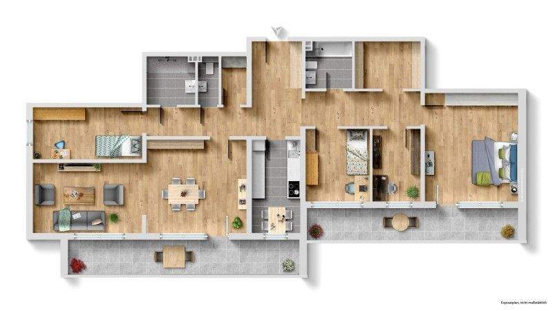 Großzügige Wohnung mit 5,5 Zimmern - Grandioser Ausblick - Zwei Loggien - TG -Stellplatz 5 zimmer
