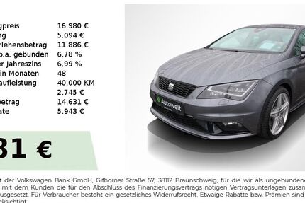 Seat Leon 88.650 km 16.980 &euro; Nürnberg 90431