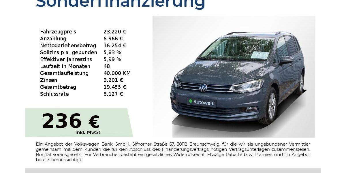 VW Touran 125.250 km 22.880 &euro; Nürnberg 90431