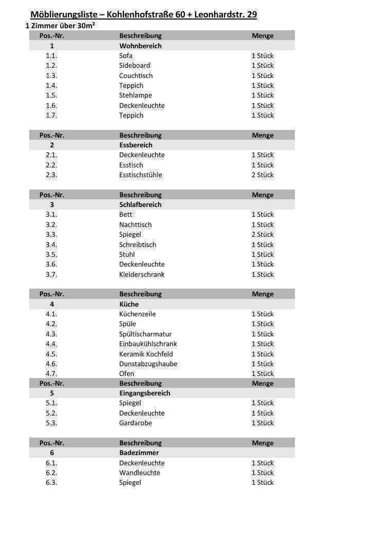 Großzügige, möblierte 1-Zimmer-Wohnung zum Erstbezug! 1 zimmer