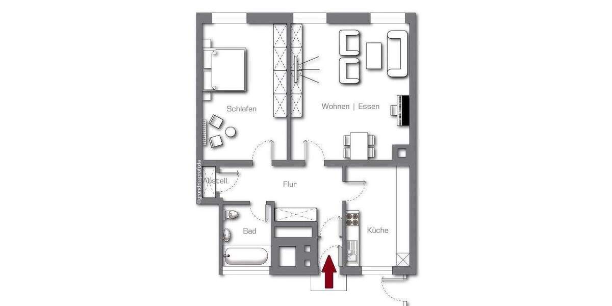 Etagenwohnung Nürnberg Sebald - 2 Zimmer, 64 m&sup2;, 790&euro; | Angebot:25802228