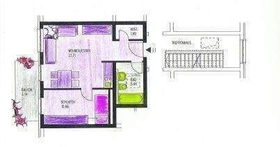 Etagenwohnung Erlangen Innenstadt - 2 Zimmer, 45 m&sup2;, 770&euro; | Angebot:26218337