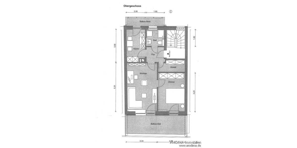 Etagenwohnung Nürnberg Sebald - 2 Zimmer, 58 m&sup2;, 1.000&euro; | Angebot:26656955