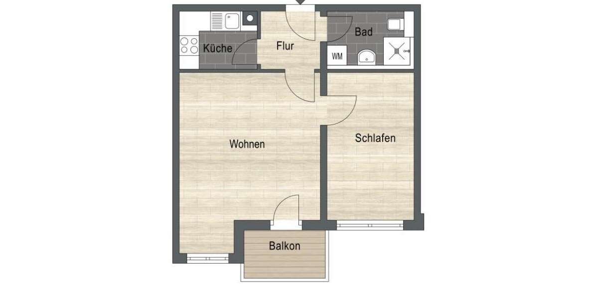 Etagenwohnung Fürth Südstadt - 2 Zimmer, 44 m&sup2;, 152.000&euro; | Angebot:27009047