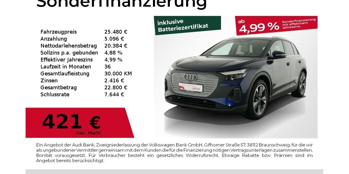 Audi Q4 e-tron 90.204 km 24.880 &euro; Nürnberg 90441