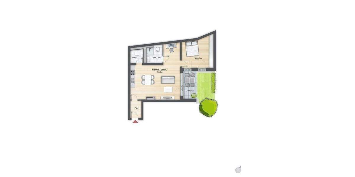 Terrassenwohnung Nürnberg Gostenhof - 2 Zimmer, 66 m&sup2;, 999&euro; | Angebot:26501537
