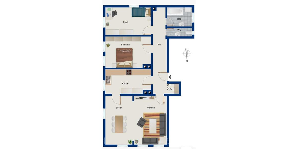 Großzügige helle 3-Zimmer-Wohnung (97m²) in Nürnberg Ab 01.05. 3 zimmer