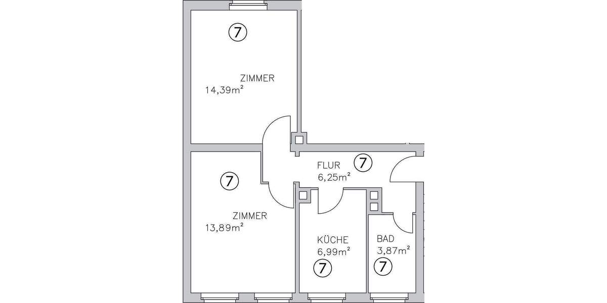 Etagenwohnung Nürnberg Wöhrd - 2 Zimmer, 45 m&sup2;, 950&euro; | Angebot:26740927