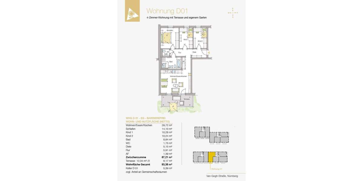 Etagenwohnung Nürnberg Herpersdorf - 4 Zimmer, 93 m&sup2;, 499.000&euro; | Angebot:26806678