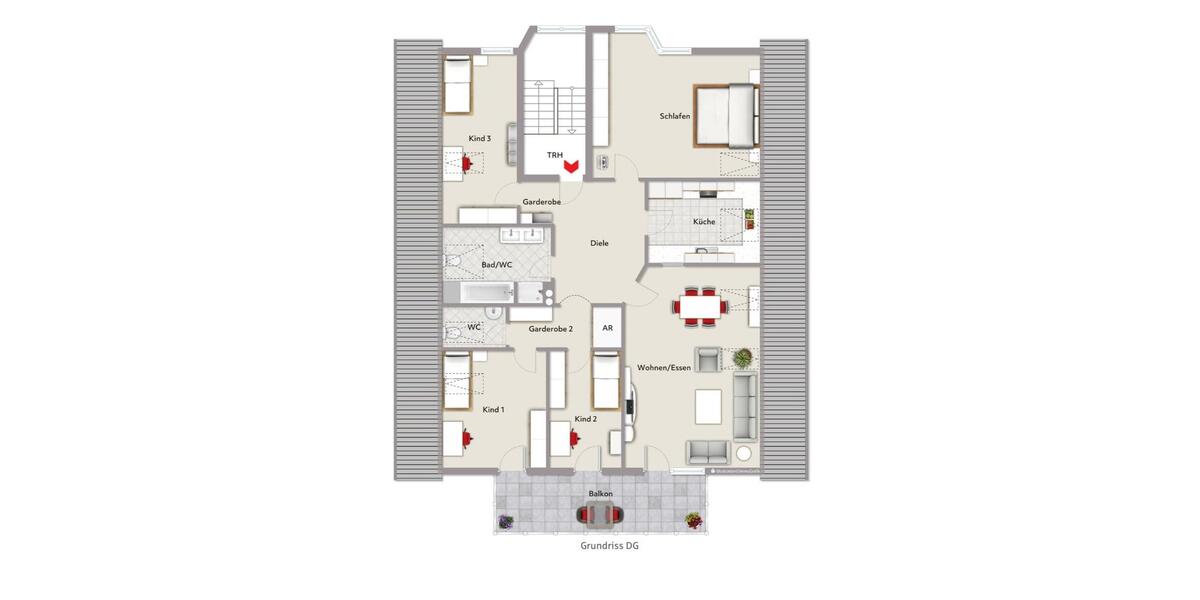 Familienfreundliche 5-Zimmer-DG-Wohnung zimmer