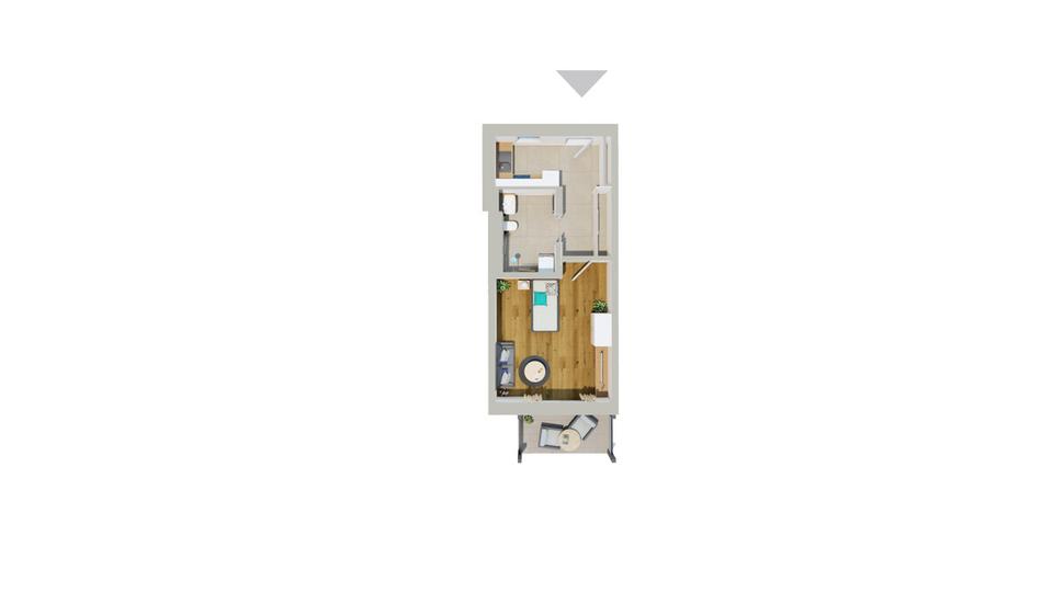 Erdgeschoßwohnung Emskirchen - 1 Zimmer, 41 m&sup2;, 555&euro; | Angebot:22989558