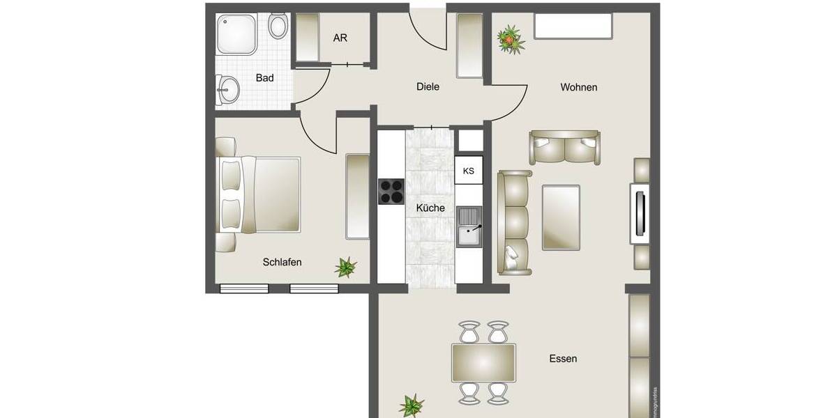 Etagenwohnung Roth - 2 Zimmer, 75 m&sup2;, 229.000&euro; | Angebot:26628744