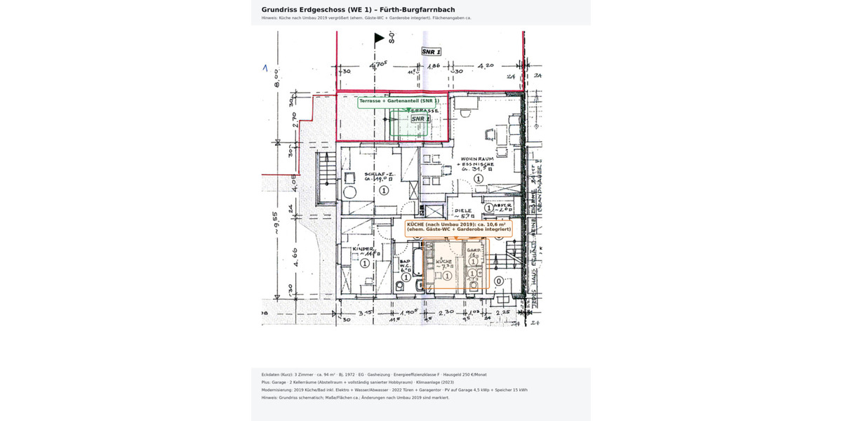 Erdgeschoßwohnung Fürth Atzenhof - 3 Zimmer, 97 m&sup2;, 405.000&euro; | Angebot:25783317