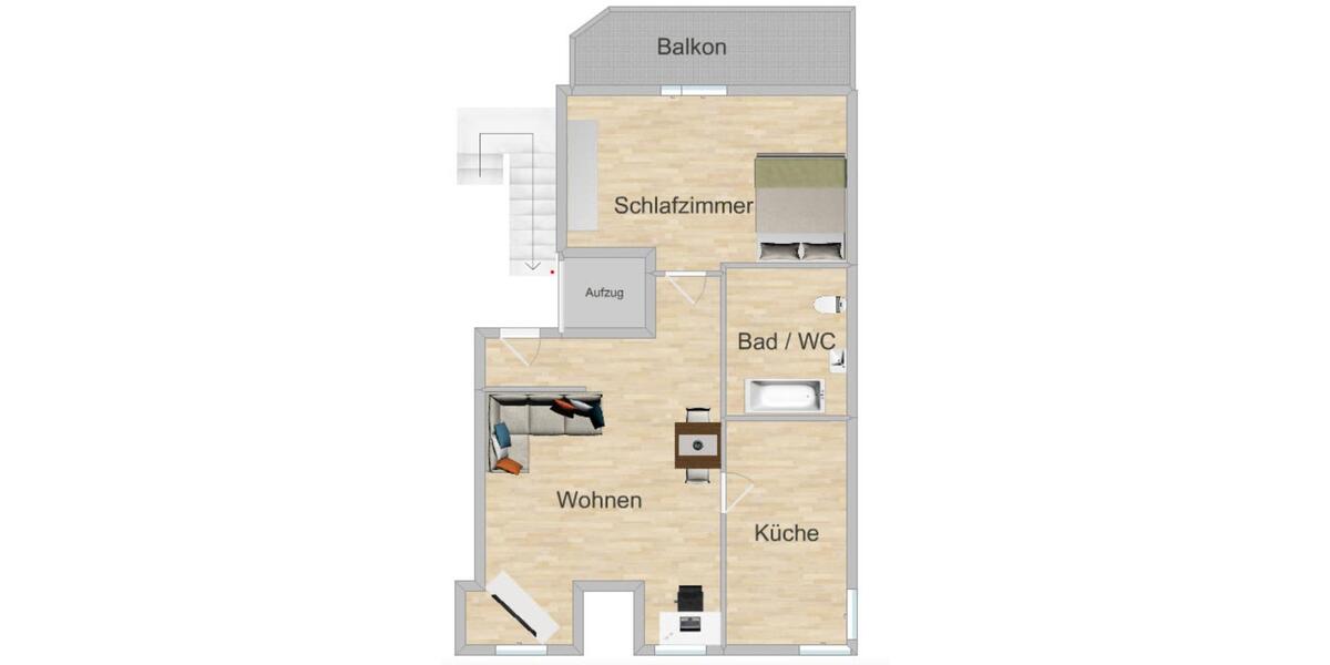 Etagenwohnung Nürnberg Gärten bei Wöhrd - 2 Zimmer, 51 m&sup2;, 199.000&euro; | Angebot:25572245