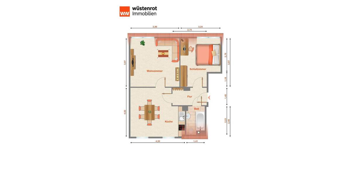 Etagenwohnung Hersbruck - 2 Zimmer, 46 m&sup2;, 159.000&euro; | Angebot:26273562