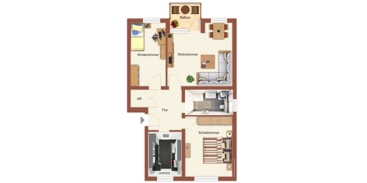 Helle, modernisierte 3-Zimmer-Wohnung in ruhiger, grüner Lage 3 zimmer